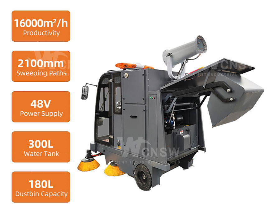 产品特点-E800LD(HFS)-LN High Pressure Cleaning Floor Sweeper