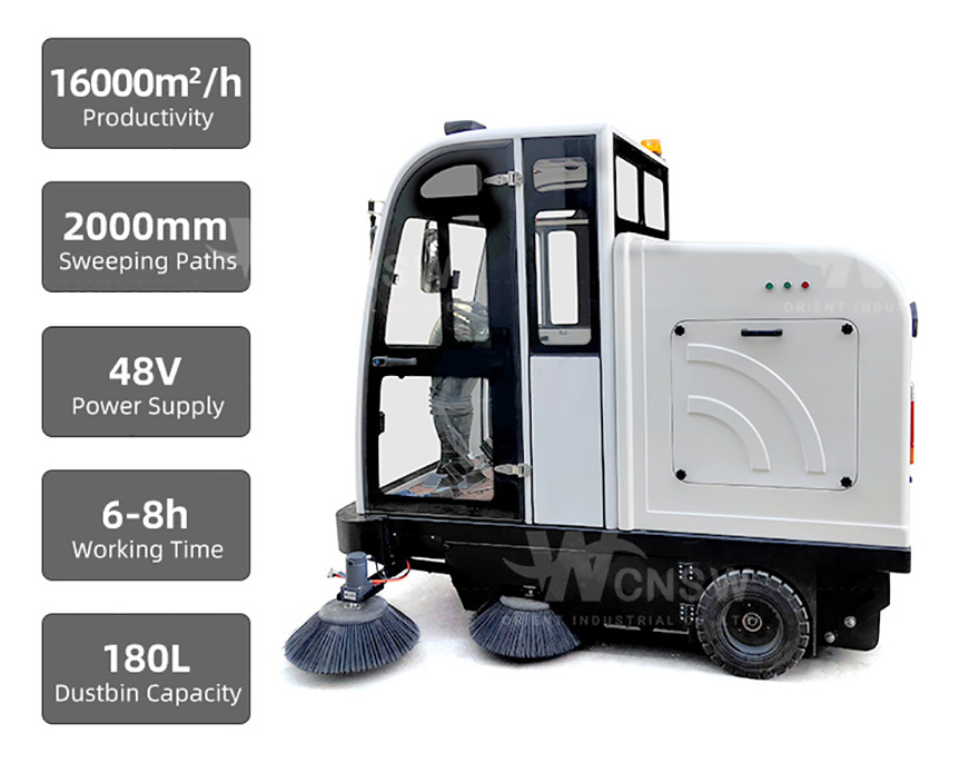 产品特点-E800LD-LN ride on warehouse vacuum sweeper