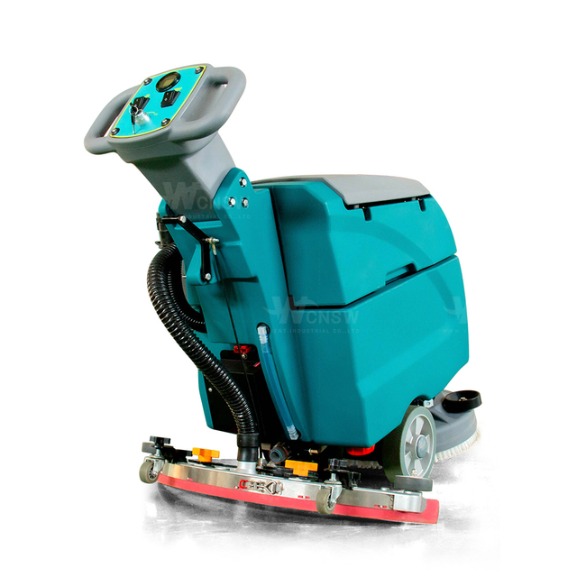 Walk Behind Foldable Single Brush Small Kitchen And Office Cleaning Floor Scrubber