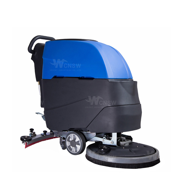 Hand-Push Double Brushes Floor Scrubber Machine with Battery Power