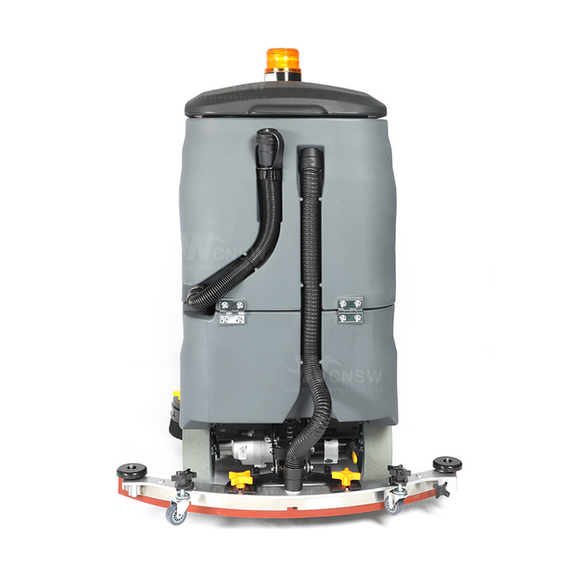 Compact floor scrubber