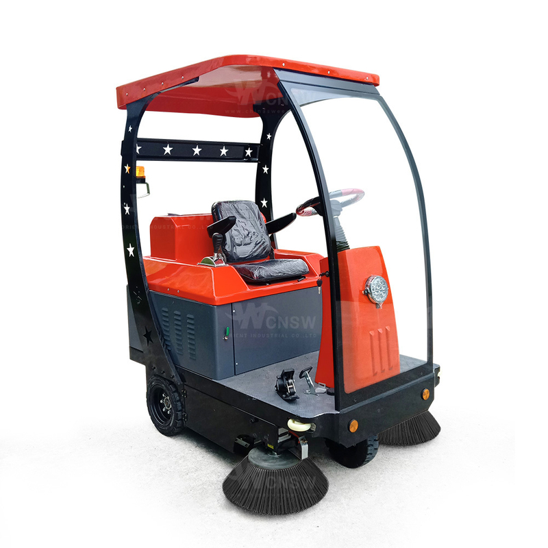 Semi-Enclosed Driving Type Electric Automatic Street Floor Cleaning Sweeper 