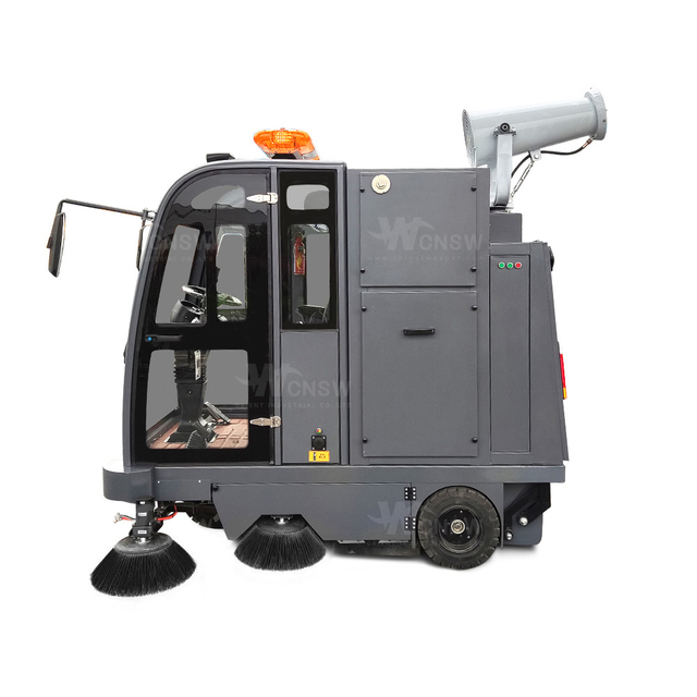 Fog Cannon High Pressure self-discharging Enclosed cab Floor Sweeper