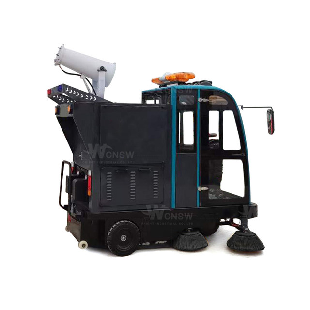 High Pressure Fog Cannon Electric Street Vacuum Sweeping Cleaning Floor Road Sweeper
