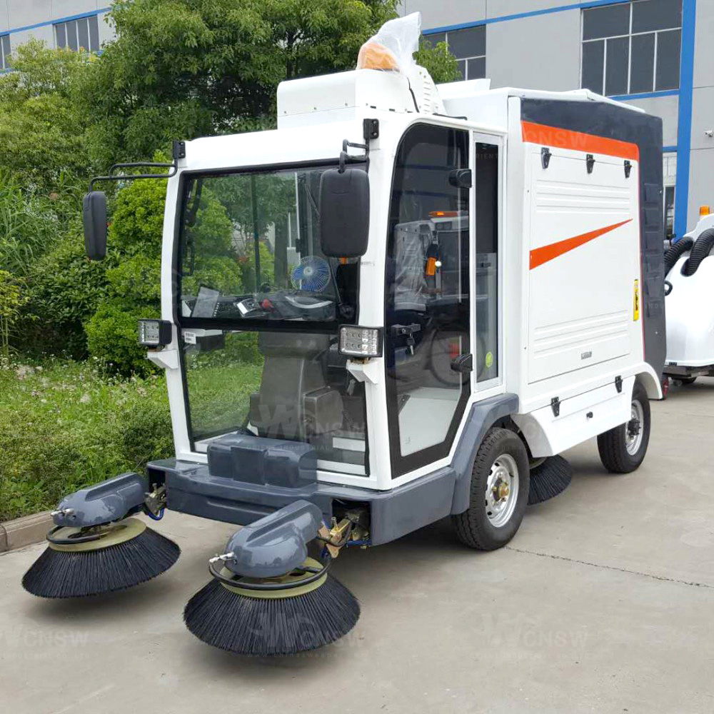 Heavy Duty Enclosed Cab Industrial Suck Street Workshop Vacuum Road Floor Sweeper 