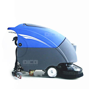 Hand-Push Double Brushes Floor Scrubber Machine with Battery Power