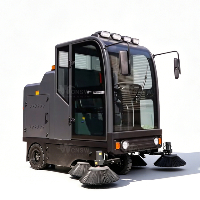 Commercial Parking Lot Enclosed Cab Floor Sweeper
