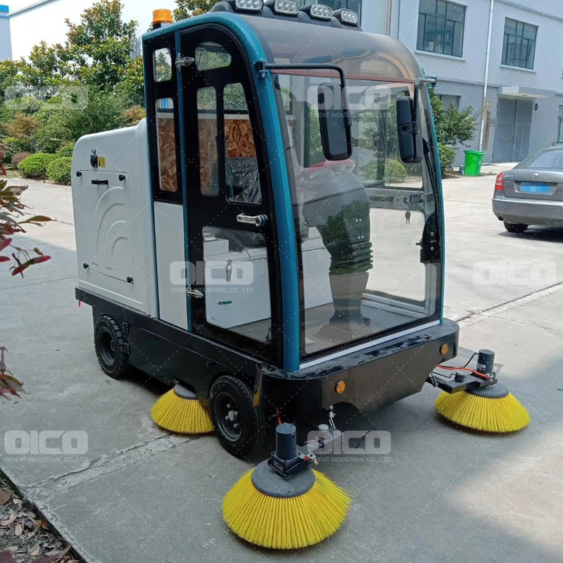 Enclosed cab Multi-purpose Discharging Heavy Duty Workshop street road hard floor sweeper 